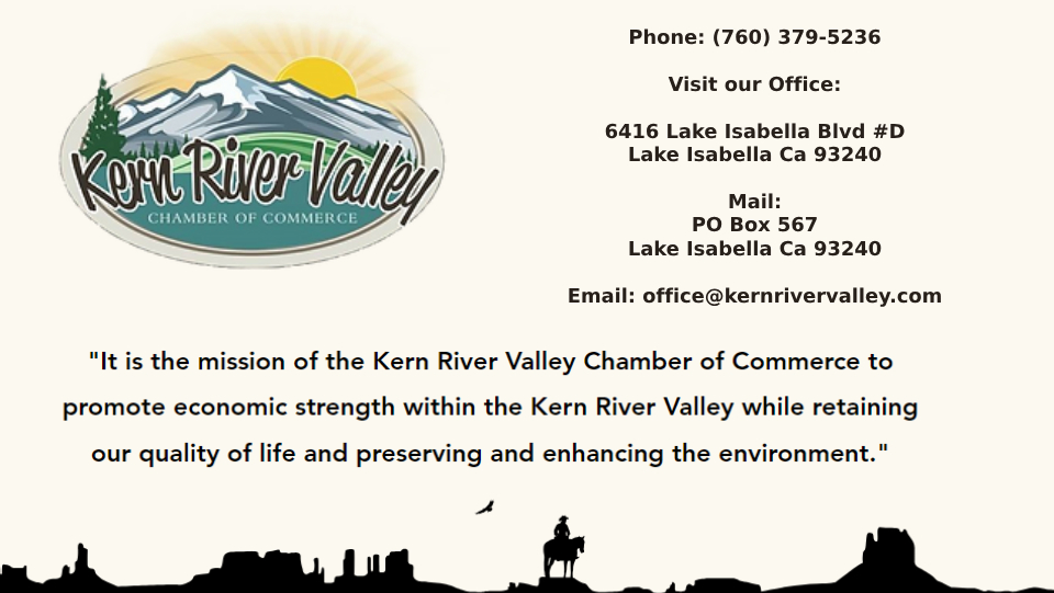 Kern River Valley Chamber of Commerce logo and contact details